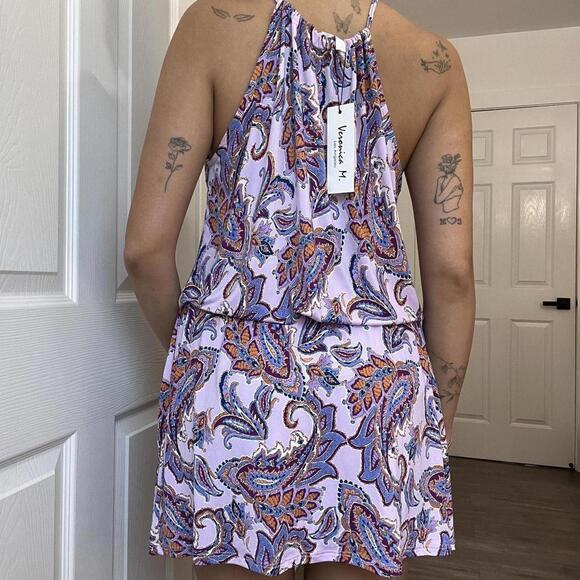 NWT Veronica M Paisley Drop Waist Dress – Size Large - Picture 3 of 8